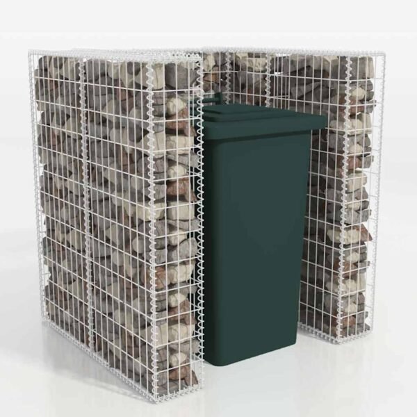 Gabionen-Mülltonnenverkleidung für 1 Tonne Stahl 110x100x120cm