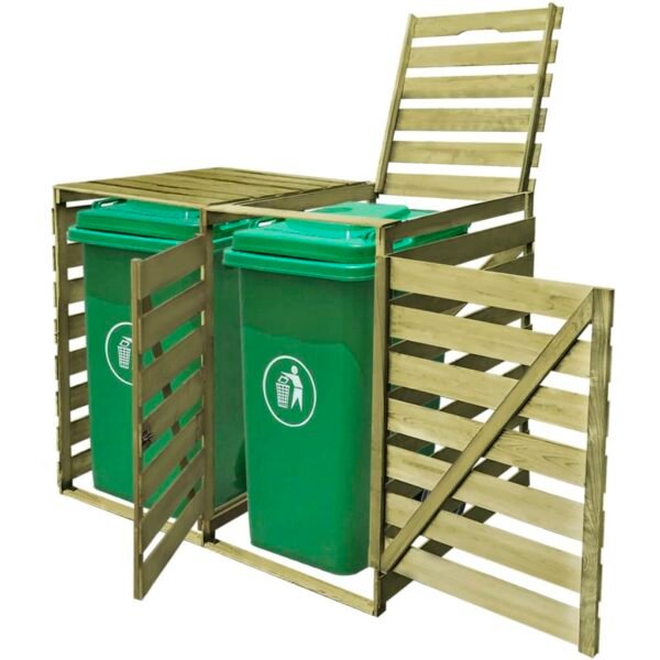 Mülltonnenbox für 2 Tonnen 240 L Imprägniertes Holz