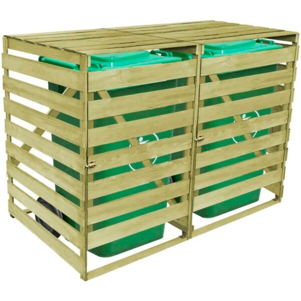 Mülltonnenbox für 2 Tonnen 240 L Imprägniertes Holz