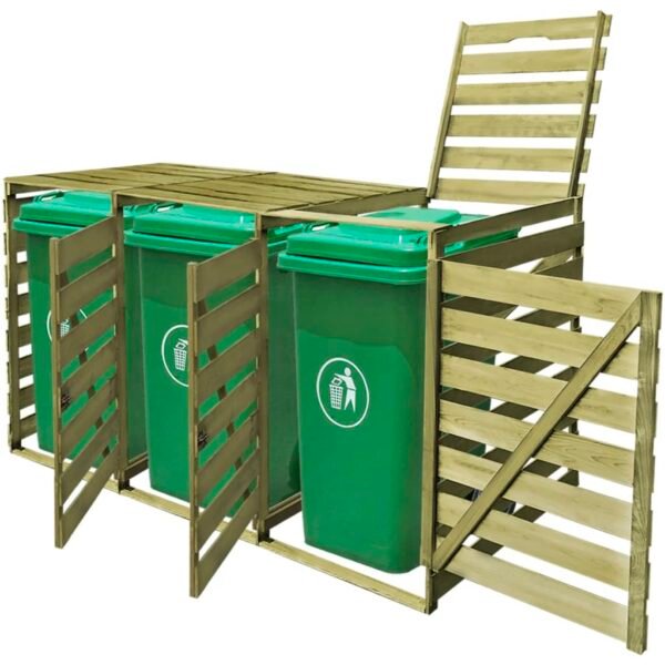 Mülltonnenbox für 3 Tonnen 240 L Imprägniertes Holz