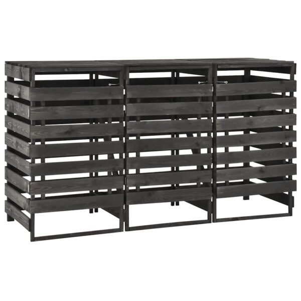 Mülltonnenbox für 3 Tonnen 210x75x121 cm Kiefer Massivholz