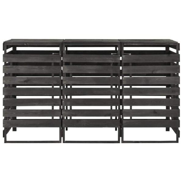 Mülltonnenbox für 3 Tonnen 210x75x121 cm Kiefer Massivholz