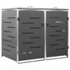 Mülltonnenbox für 2 Tonnen 138x77,5x115 cm Edelstahl