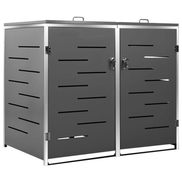 Mülltonnenbox für 2 Tonnen 138x77,5x115 cm Edelstahl