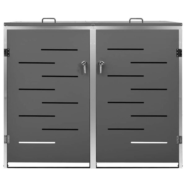 Mülltonnenbox für 2 Tonnen 138x77,5x115 cm Edelstahl
