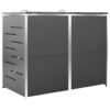 Mülltonnenbox für 2 Tonnen 138x77,5x115 cm Edelstahl