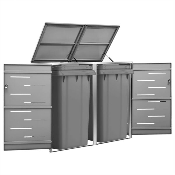 Mülltonnenbox für 2 Tonnen 138x77,5x115 cm Edelstahl