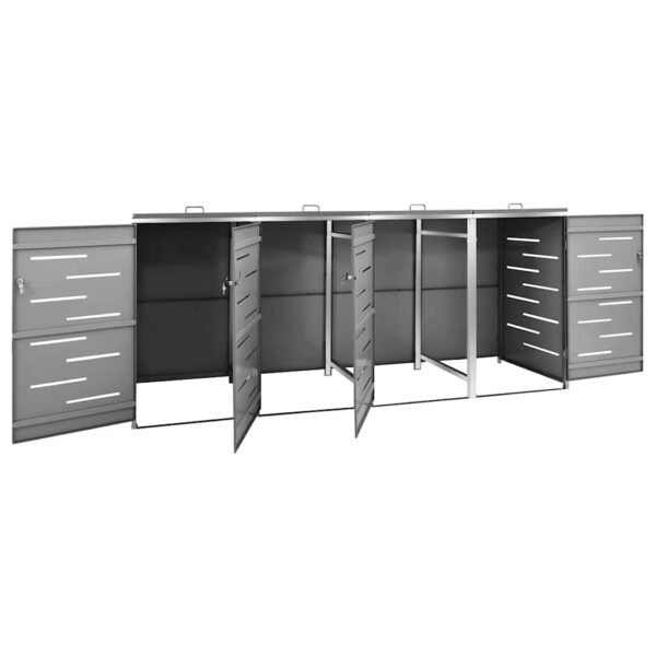 Mülltonnenbox für 4 Tonnen 276,5x77,5x115 cm Edelstahl