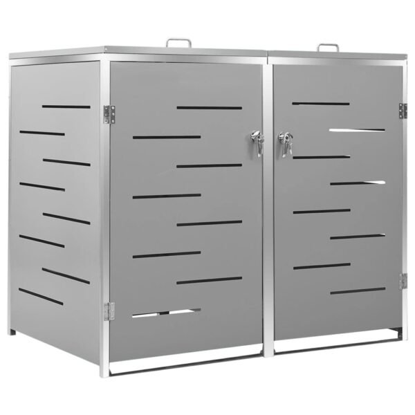 Mülltonnenbox für 2 Tonnen 138x77,5x115 cm Edelstahl