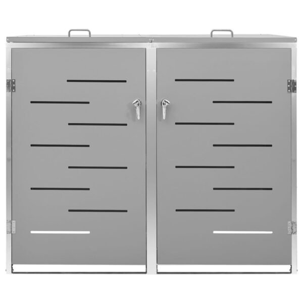 Mülltonnenbox für 2 Tonnen 138x77,5x115 cm Edelstahl