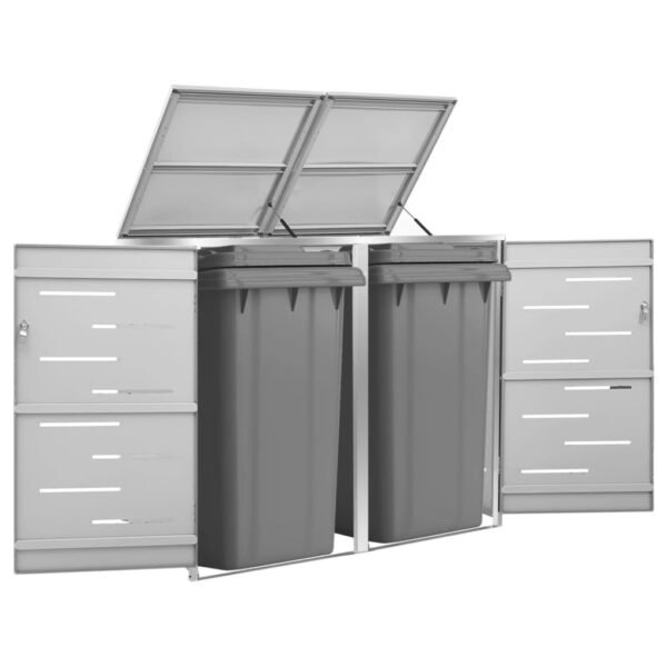 Mülltonnenbox für 2 Tonnen 138x77,5x115 cm Edelstahl