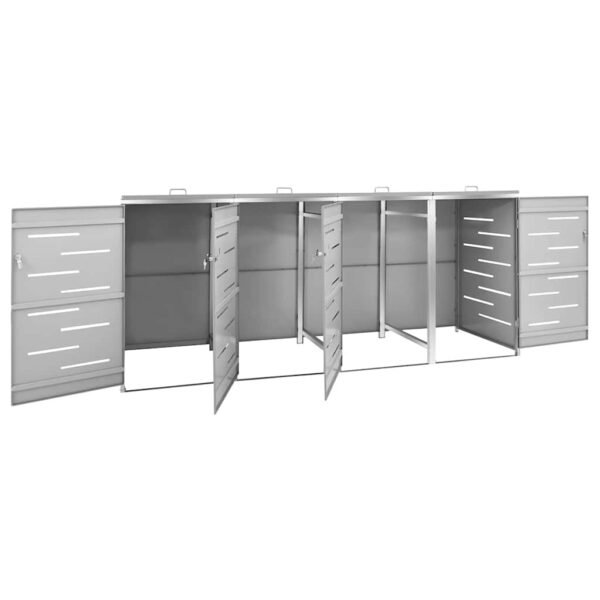 Mülltonnenbox für 4 Tonnen 276,5x77,5x115 cm Edelstahl