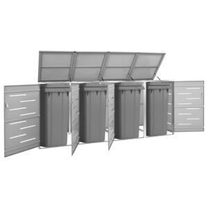 Mülltonnenbox für 4 Tonnen 276,5x77,5x115 cm Edelstahl