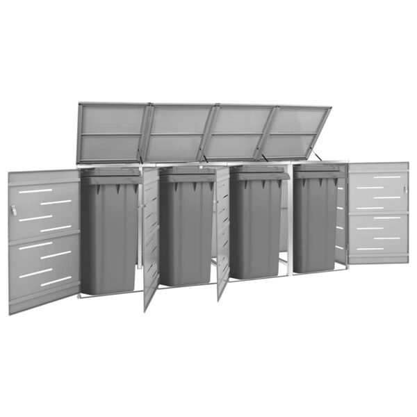 Mülltonnenbox für 4 Tonnen 276,5x77,5x115 cm Edelstahl