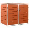 Mülltonnenbox für 2 Tonnen 138x77,5x115 cm Edelstahl