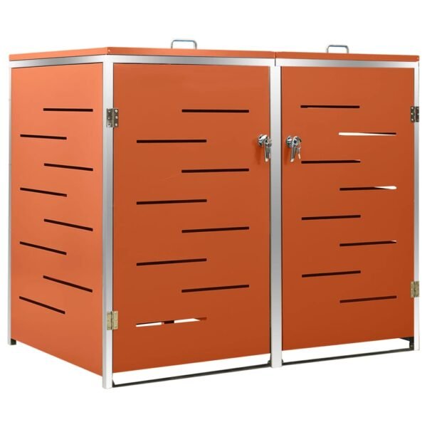 Mülltonnenbox für 2 Tonnen 138x77,5x115 cm Edelstahl