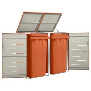 Mülltonnenbox für 2 Tonnen 138x77,5x115 cm Edelstahl