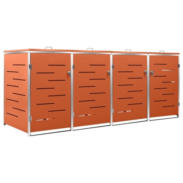Mülltonnenbox für 4 Tonnen 276,5x77,5x115 cm Edelstahl