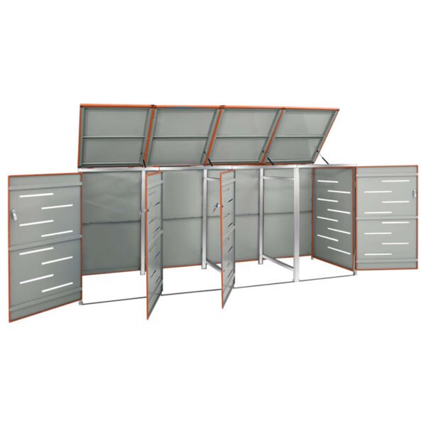 Mülltonnenbox für 4 Tonnen 276,5x77,5x115 cm Edelstahl