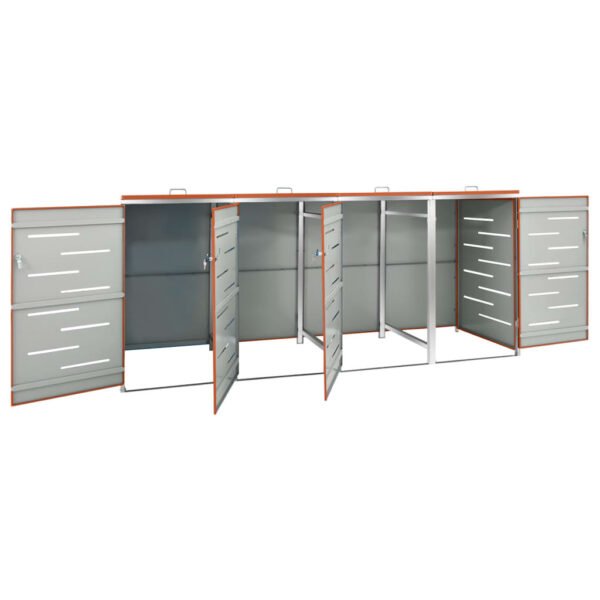Mülltonnenbox für 4 Tonnen 276,5x77,5x115 cm Edelstahl