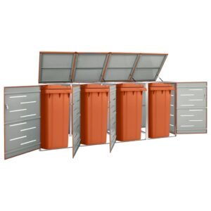 Mülltonnenbox für 4 Tonnen 276,5x77,5x115 cm Edelstahl