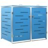 Mülltonnenbox für 2 Tonnen 138x77,5x115 cm Edelstahl