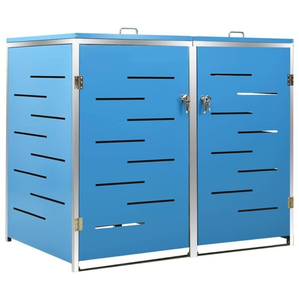 Mülltonnenbox für 2 Tonnen 138x77,5x115 cm Edelstahl