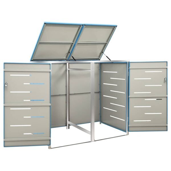 Mülltonnenbox für 2 Tonnen 138x77,5x115 cm Edelstahl