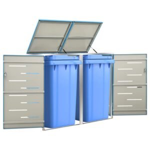 Mülltonnenbox für 2 Tonnen 138x77,5x115 cm Edelstahl