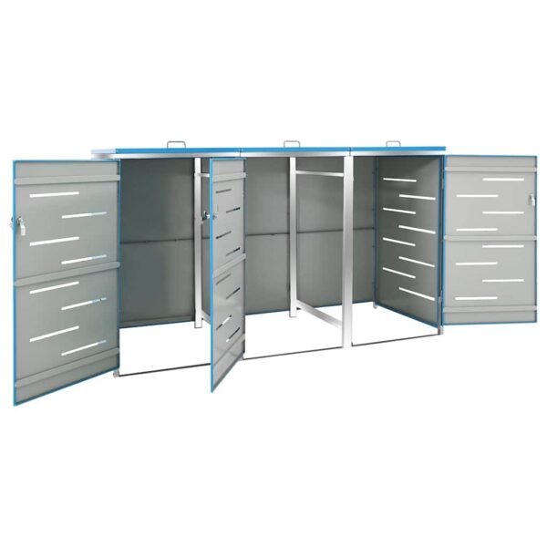 Mülltonnenbox für 3 Tonnen 207x77,5x115 cm Edelstahl
