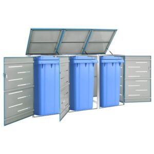 Mülltonnenbox für 3 Tonnen 207x77,5x115 cm Edelstahl