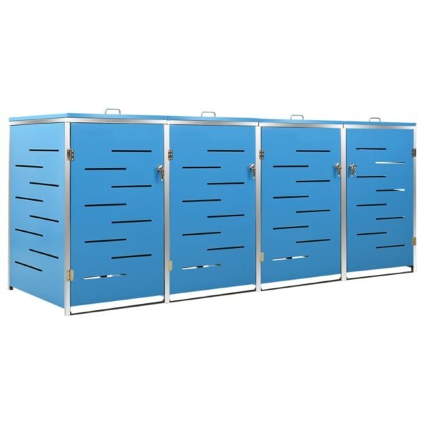 Mülltonnenbox für 4 Tonnen 276,5x77,5x115 cm Edelstahl