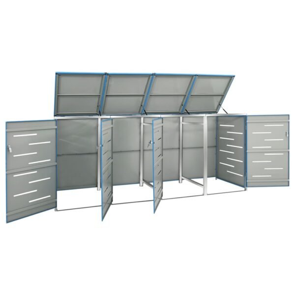 Mülltonnenbox für 4 Tonnen 276,5x77,5x115 cm Edelstahl