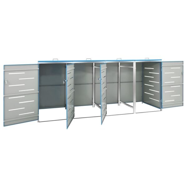 Mülltonnenbox für 4 Tonnen 276,5x77,5x115 cm Edelstahl