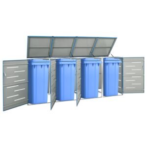 Mülltonnenbox für 4 Tonnen 276,5x77,5x115 cm Edelstahl