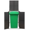 Mülltonnenbox für 1 Tonne Schwarz 70x80x117 cm Poly Rattan