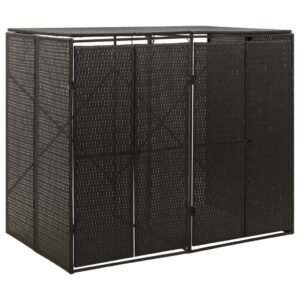 8720845670221_a_en_hd_1.jpg Mülltonnenbox für 2 Tonnen Schwarz 140x80x117 cm Poly Rattan