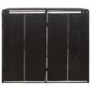 Mülltonnenbox für 2 Tonnen Schwarz 140x80x117 cm Poly Rattan