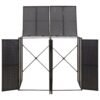 Mülltonnenbox für 2 Tonnen Schwarz 140x80x117 cm Poly Rattan