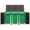 Mülltonnenbox für 3 Tonnen Schwarz 207x80x117 cm Poly Rattan