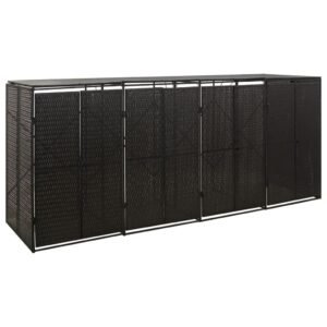 8720845670245_a_en_hd_1.jpg Mülltonnenbox für 4 Tonnen Schwarz 274x80x117 cm Poly Rattan