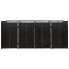 Mülltonnenbox für 4 Tonnen Schwarz 274x80x117 cm Poly Rattan