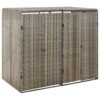 Mülltonnenbox für 2 Tonnen Grau 140x80x117 cm Poly Rattan