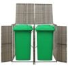 Mülltonnenbox für 2 Tonnen Grau 140x80x117 cm Poly Rattan