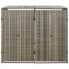 Mülltonnenbox für 2 Tonnen Grau 140x80x117 cm Poly Rattan