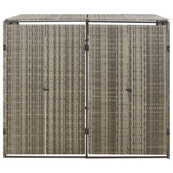 Mülltonnenbox für 2 Tonnen Grau 140x80x117 cm Poly Rattan