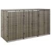 Mülltonnenbox für 3 Tonnen Grau 207x80x117 cm Poly Rattan