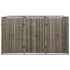 Mülltonnenbox für 3 Tonnen Grau 207x80x117 cm Poly Rattan