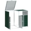 Mülltonnenbox für 2 Tonnen Grün 144x81x113 cm Stahl
