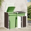 Mülltonnenbox für 2 Tonnen Braun 144x81x113 cm Stahl
